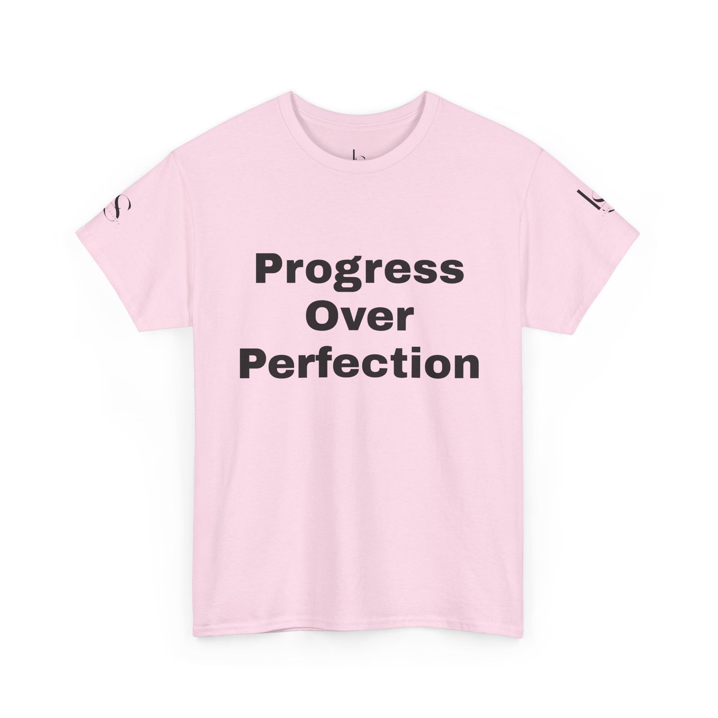 Progress Over Perfection LS Monogram Tee — Minimalist Logo T‑Shirt