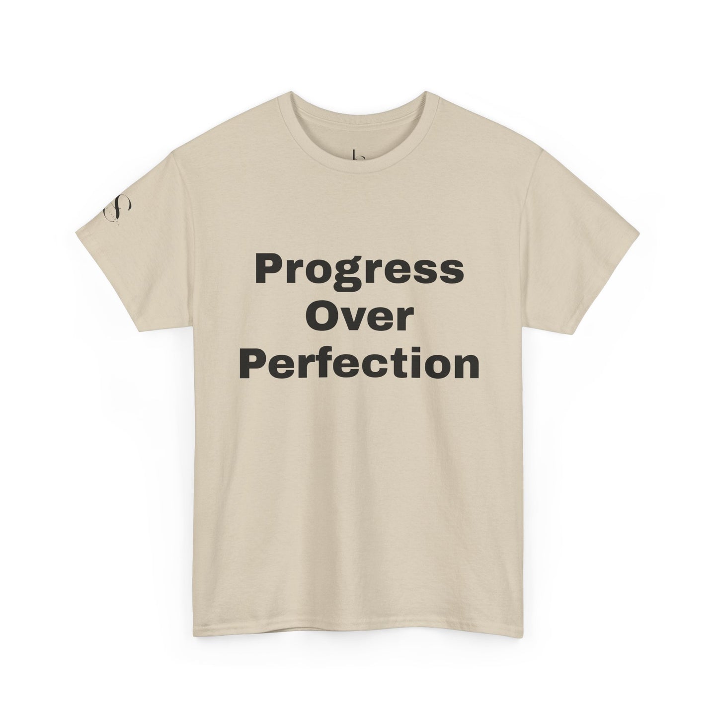 Progress Over Perfection LS Monogram Tee — Minimalist Logo T‑Shirt