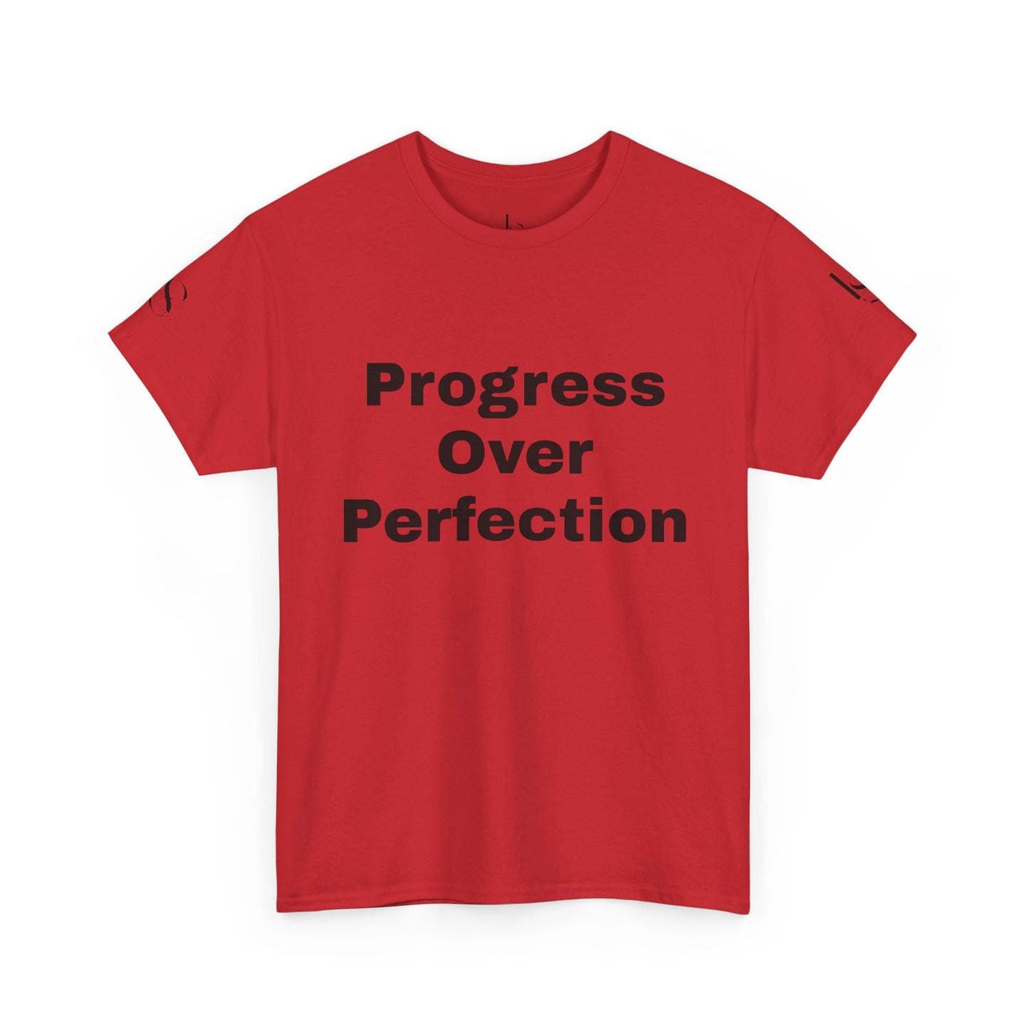 Progress Over Perfection LS Monogram Tee — Minimalist Logo T‑Shirt