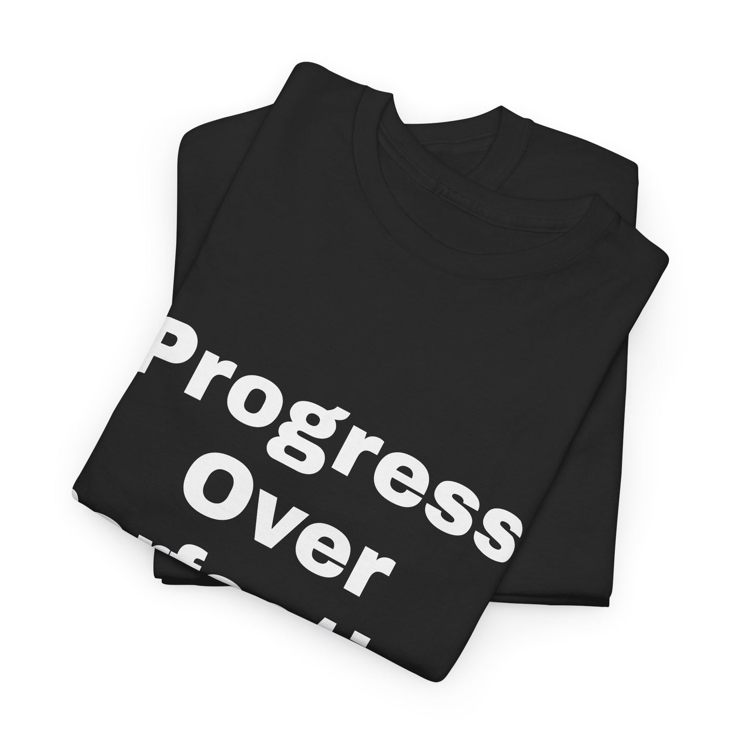 Progress Over Perfection LS Monogram Tee — Minimalist Logo T‑Shirt