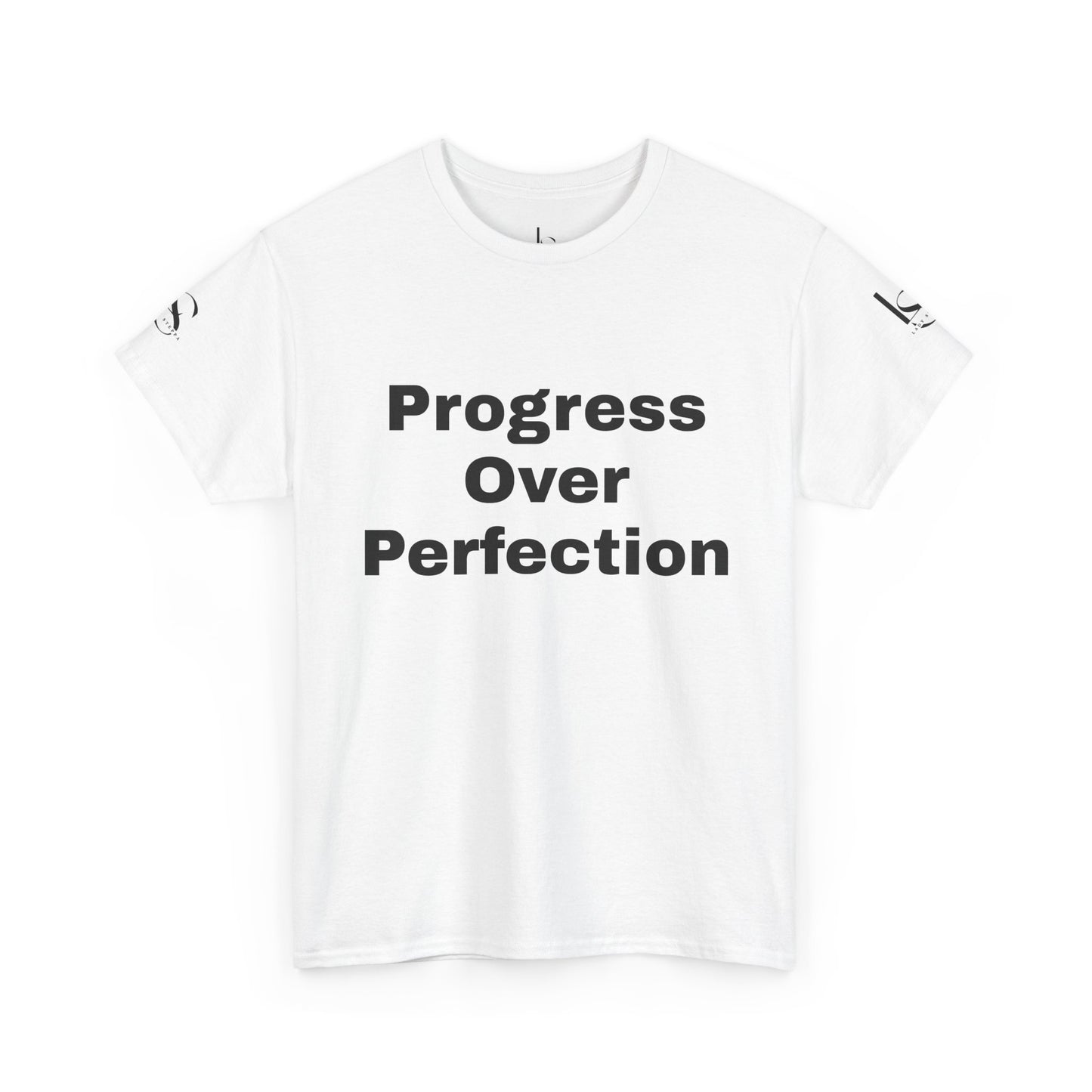 Progress Over Perfection LS Monogram Tee — Minimalist Logo T‑Shirt