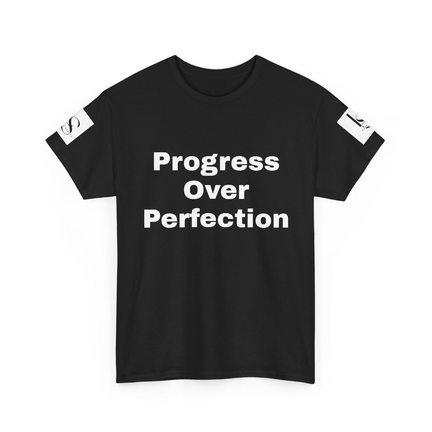 Progress Over Perfection LS Monogram Tee — Minimalist Logo T‑Shirt